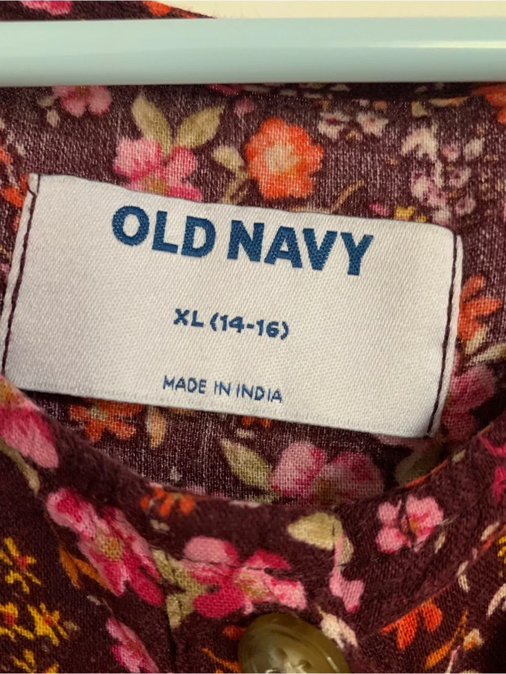 Old Navy Floral Button-Down Dress Girls Size XL (14-16) Side Pocket
